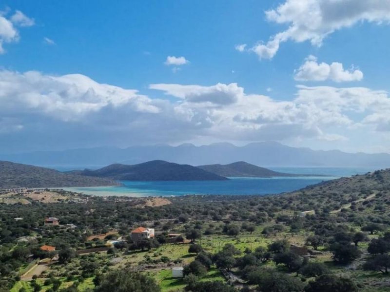 Plaka bei Elounda Kreta, Plaka: Baugrundstück mit Panoramablick auf Spinalonga und die Elounda-Bucht zu verkaufen Grundstück kaufen